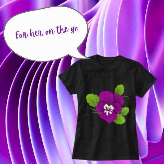 Floral Viola Lila Wildblume Blossom Riesige Blume T-Shirt