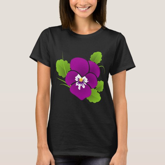 Floral Viola Lila Wildblume Blossom Riesige Blume T-Shirt (Vorderseite)