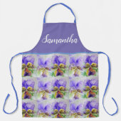 Floral Viola Violas Watercolor Malerinnen Schürze (Vorderseite)