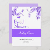 Floral Violet Einladung (Vorne/Hinten)