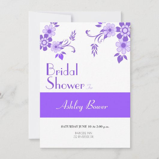 Floral Violet Einladung (Vorderseite)