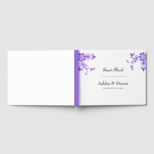Floral Violet Gästebuch (Voll)