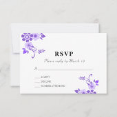 Floral Violet RSVP Karte (Vorderseite)