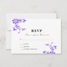 Floral Violet RSVP Karte