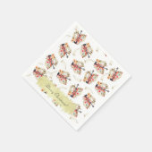 Floral Violins Gold Musiknoten Weihnachtsfeiertag Serviette (Ecke)