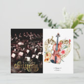 Floral Violins Musik Weihnachten Foto Weihnachtska (Stehend Vorderseite)