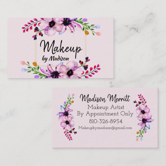 floral visitenkarte (Vorne/Hinten)