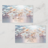 Floral-Visitenkarte für den weißen Pfirsich Visitenkarte (Vorne/Hinten)