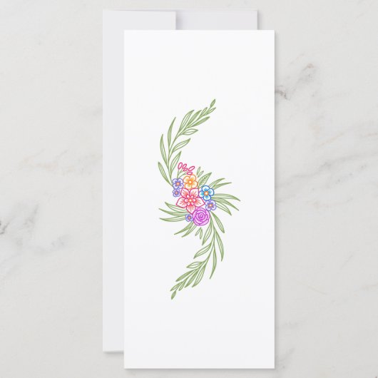 Floral Vivid Fiesta Wedding Menu (Rückseite)