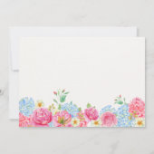 Floral-Vogel-Pfauenbaby-Dusche Einladung (Rückseite)