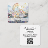 *~* Floral Vollmond Blume Ätherische QR - AP70 Quadratische Visitenkarte (Vorne/Hinten)