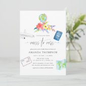 Floral von Miss nach Brautparty Einladung (Stehend Vorderseite)