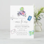 Floral von Miss nach Brautparty Einladung (Stehend Vorderseite)