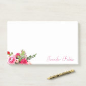 Floral Vorlage Handgeschriebener Name Chic Post-it Klebezettel (Auf Schreibtisch)