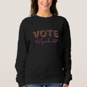 Floral "Vote" Schwarzes Sweatshirt (Vorderseite)