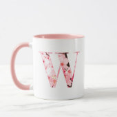 Floral W Initial Mug | Personalized Name & Traits Tasse (Links)