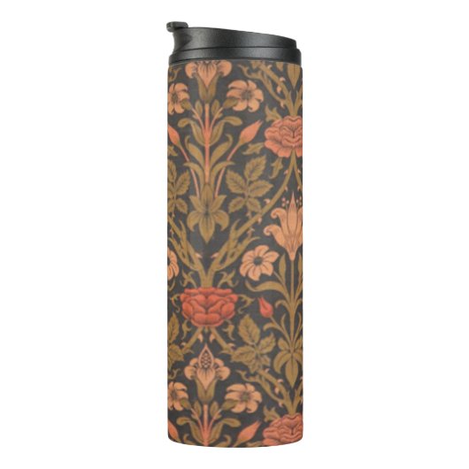 Floral W. Morris Muster Thermal Tumbler Thermosbecher (Nach rechts gedreht)