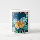 Floral w/Scripting Verse, Aquarellfarbe Jumbo-Tasse (Vorderseite)