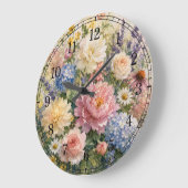 Floral Wall Clock — Botanical Design Große Wanduhr (Winkel)