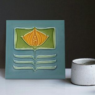 Floral Wall Decor Art Nouveau Vintage Abstract Fliese