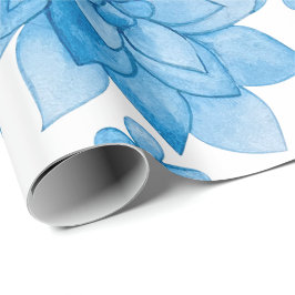 floral wallpaper with blue blossoms and leaves  geschenkpapier