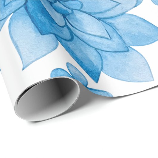 floral wallpaper with blue blossoms and leaves geschenkpapier