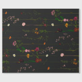Floral Wallroll - Dunkel Geschenkpapier (Flach)