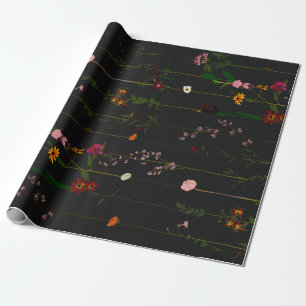 Floral Wallroll - Dunkel Geschenkpapier