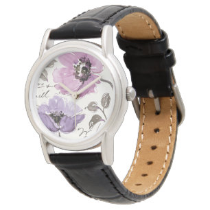 Floral Waltz Plum Blume Armbanduhr