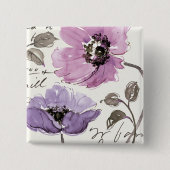 Floral Waltz Plum Blume Button (Vorderseite)