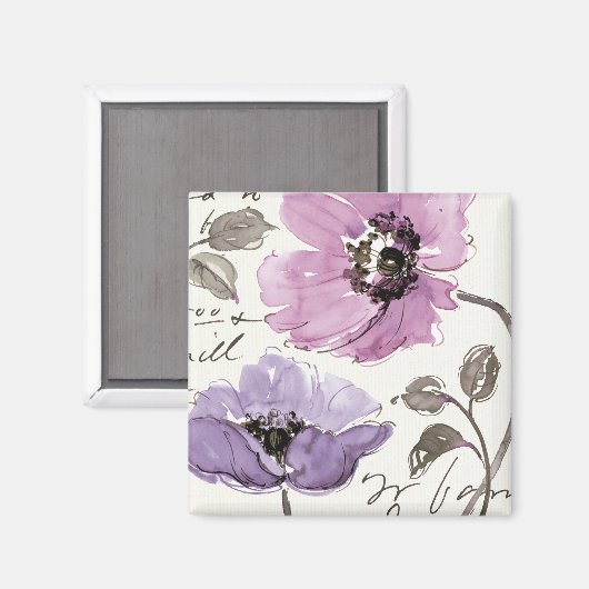 Floral Waltz Plum Blume Magnet (Vorderseite/Rückseite)