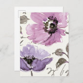 Floral Waltz Plum Blume Postkarte (Vorne/Hinten)
