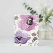Floral Waltz Plum Blume Postkarte (Stehend Vorderseite)