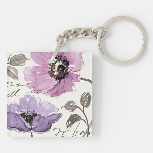 Floral Waltz Plum Blume Schlüsselanhänger (Rückseite)