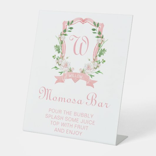 Floral Wappen Dusche Momosa Bar Sockelschild (Vorderseite)