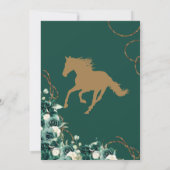 Floral Wappen Emerald Green Charro Quinceañera Einladung (Rückseite)