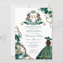 Floral Wappen Emerald Green Charro Quinceanera