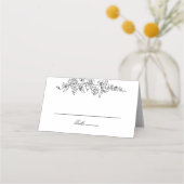 Floral Wappen Monogram Elegant Wedding Platzkarte (Vorderseite)