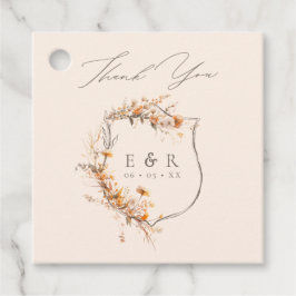 Floral Wappen Monogram Hochzeit im Herbst Vielen D Geschenkanhänger