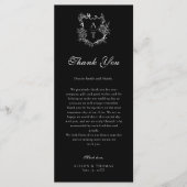 Floral Wappen Monogram Wedding Danke Platzkarte Menükarte (Vorderseite)