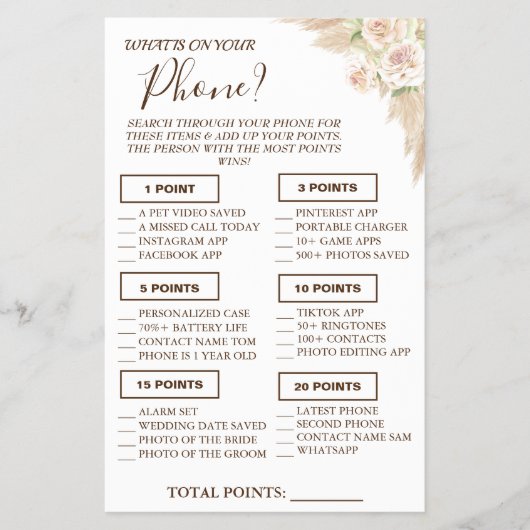 Floral Was auf Ihrem Handy Showspielkarte Flyer (Vorne)