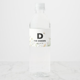Floral Wasser Flasche Wasserflaschenetikett
