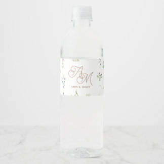 Floral Wasser Flasche Wasserflaschenetikett