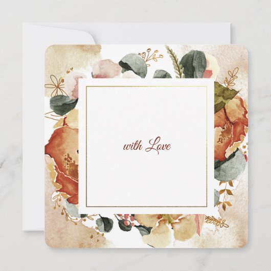 Floral Wasserfarbe Autum Beerdigung Danke Karte (Rückseite)