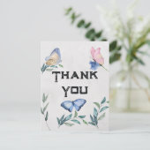 Floral Wasserfarbe Dankeschön Karte (Stehend Vorderseite)