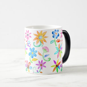 Floral Wasserfarbe Delight: Küchendekor Verwandlungstasse