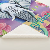 Floral Wasserfarbe Elefantenname Personalisiert Sherpadecke (3/4)