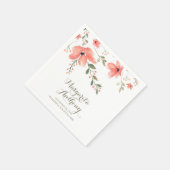 Floral Wasserfarbe Elegante Hochzeit Serviette (Ecke)