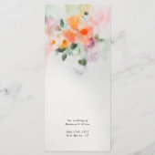 Floral Wasserfarbe Elegante Romantische Hochzeit Menükarte (Rückseite)