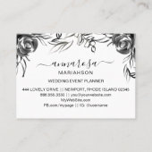 *~* Floral Wasserfarbe Elegante Schwarze Blume Ein Visitenkarte (Rückseite)